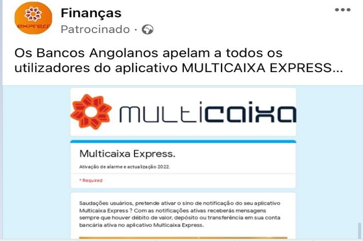 ALERTA: Burladores estão a investir em falso aplicativo do MultiCaixa Express