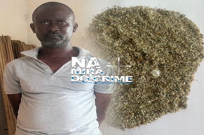 SIC apreende 18 mil pedras diamante em posse de cidadão gambiano na Lunda Norte