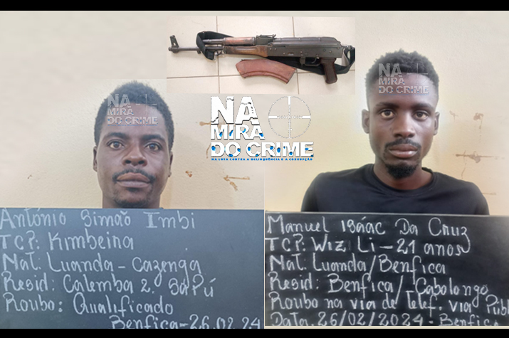 Capturados com vida: DIIP detém bandidos que assaltavam pedestres com AKM em Talatona
