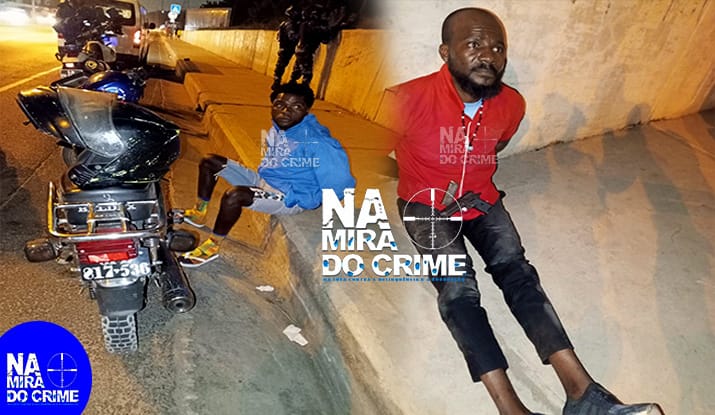 Na Samba: Brigada Moto ‘desbarata’ bandidos que circulavam numa motorizada em posse de arma de fogo
