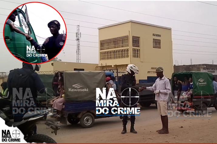 Vergonha na Polícia de Cacuaco: Polícias corruptos (flagrados) fazem filas para extorquir automobilistas e moto-taxistas