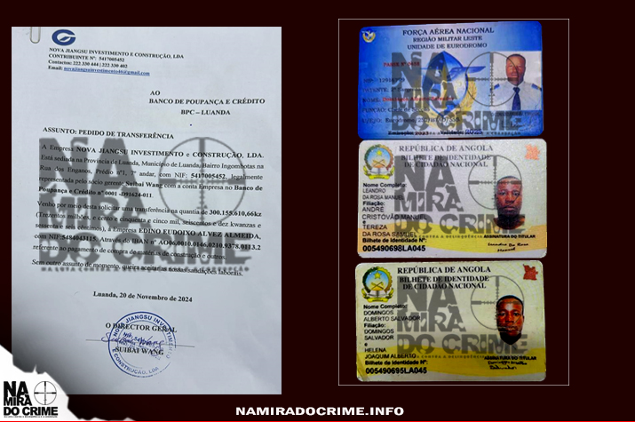 Antes tentou levar 1 bilião: SIC detém falso efectivo da Força Aérea que pretendia transferir mais de 300 milhões de kwanzas  da empresa chinesa Nova Jiangsu