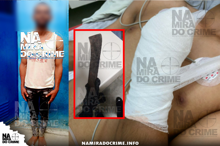 Cortou a mão do irmão quando pretendia agredir a própria mãe com uma catana
