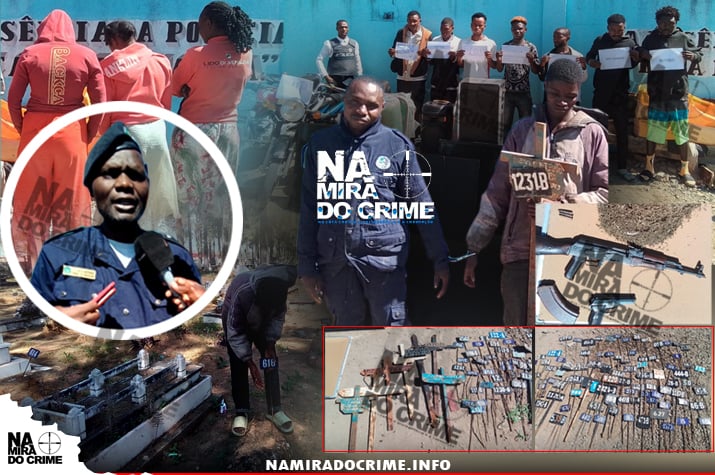 No Huambo: Polícia detém jovem de 18 anos que comercializava arma de fogo, falso polícia e jovem que furtou mais de 100 cruzes de campas de cemitério