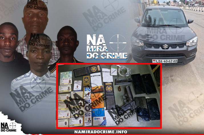 Com passes do SIC - Polícia detém 04 cidadãos suspeitos de crime de roubo qualificado com recurso à arma de fogo em Luanda