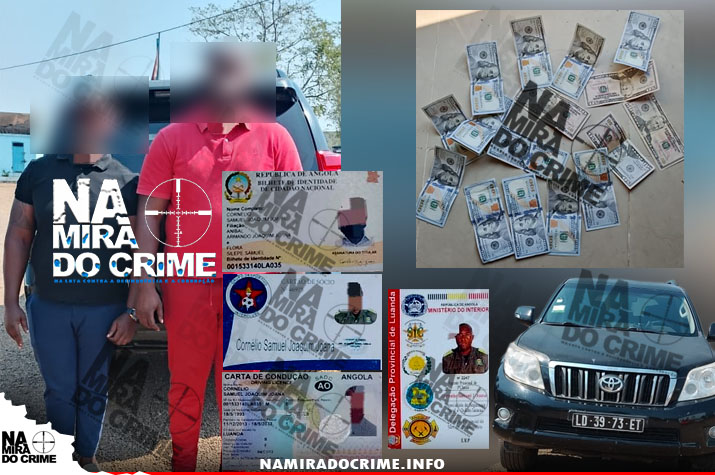 Autoridades policiais no Cuanza Norte capturam falso efectivo dos Serviços Prisionais e uma mulher envolvidos em burla, estavam em "fuga" para Luanda