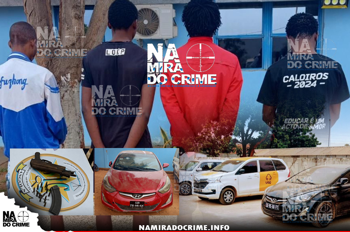 SIC-Luanda detém jovens suspeitos de roubo de viaturas com "akm" nos municípios da Camama, Talatona, Viana e Kilamba