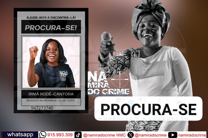 Cantora gospel desaparece de forma misteriosa na província do Bié: Marido diz que foi vista pela última vez às 5horas do dia 19 quando saiu sem despedir para onde ia