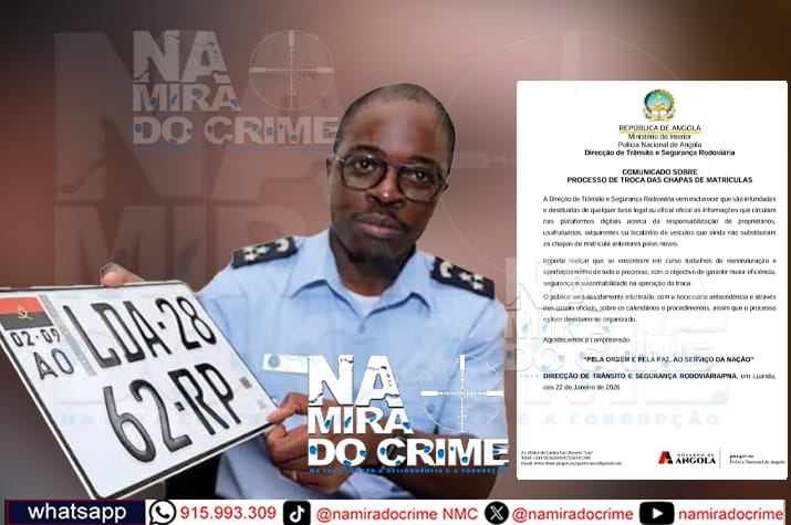 Direcção de Transito e Segurança Rodoviária alerta sobre falsas informações nas redes sociais sobre o processo de troca das chapas de matrículas