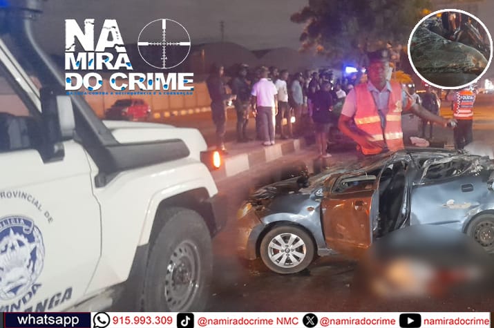 Acidente de viação na 21 de Janeiro causa três mortos e deixa duas pessoas gravemente feridas - motorista conduzia bêbado, rompeu o separador e colidiu com a viatura onde seguiam às vítimas