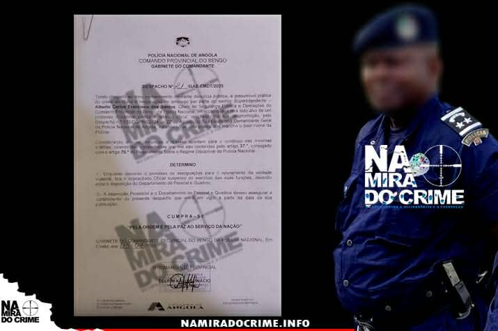 Já foi despromovido - Mais acusações recaem sobre o chefe das operações da Polícia no Bengo acusado de receber dinheiro para enquadrar cidadãos na polícia