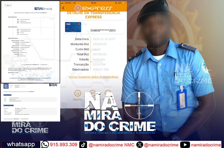 Efectivo da polícia em Luanda acusado de extorquir mais de um milhão de kwanzas com promessa de emprego na corporação