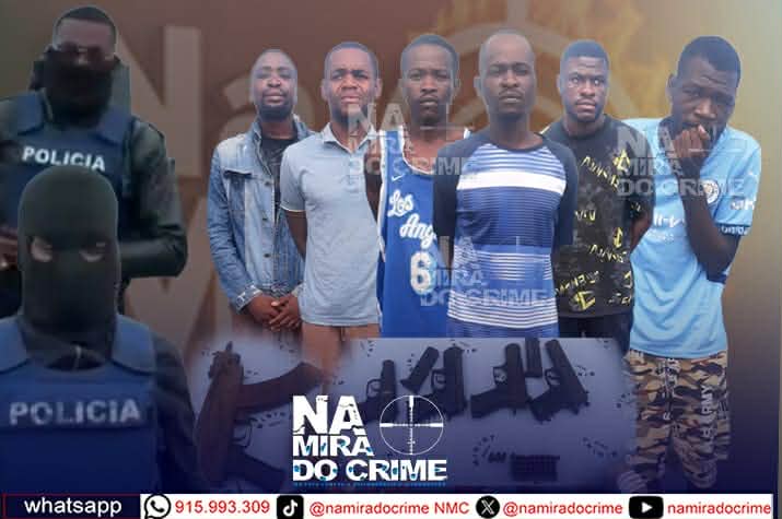 DIIP captura mais seis bandidos do grupo do "Da Chuva" que mataram efectivo das FAA e dispararam contra o abdómen da mulher de um efectivo da Polícia - 4 armas de fogo foram recuperadas das mãos dos bandidos
