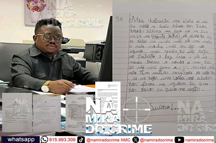 Funcionário da PGR acusado de abuso sexual contra sua enteada de 10 anos de idade - Mulher separou do marido e deixou a filha sob cuidados do padrasto - Carta de desespero da vítima revela angústia que a menor vivia