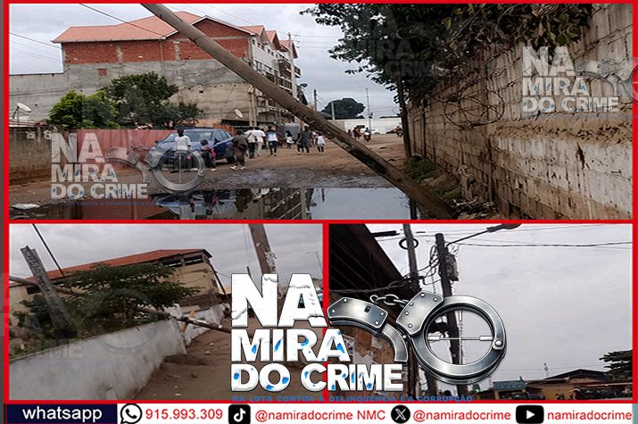 Alerta! - Postes de madeira com cabos eléctricos podem cair a qualquer momento e causar danos no Cazenga.