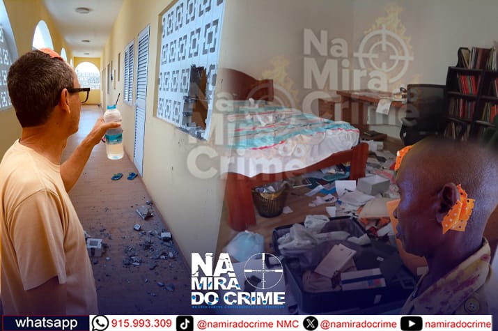 Mulenvos nas mãos dos bandidos: Marginais fortemente armados assaltam casa paroquial dos padres e deixam rasto de sangue e destruição