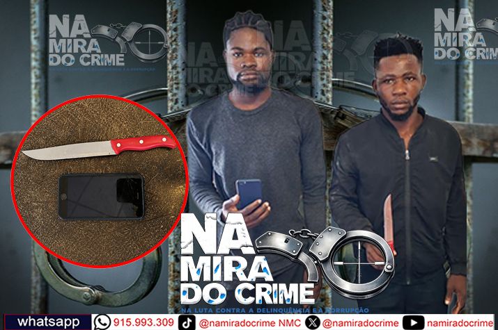 Brigada Anti-Crime do Sumbe detém marginais que roubavam telemóveis na via pública com faca de cozinha