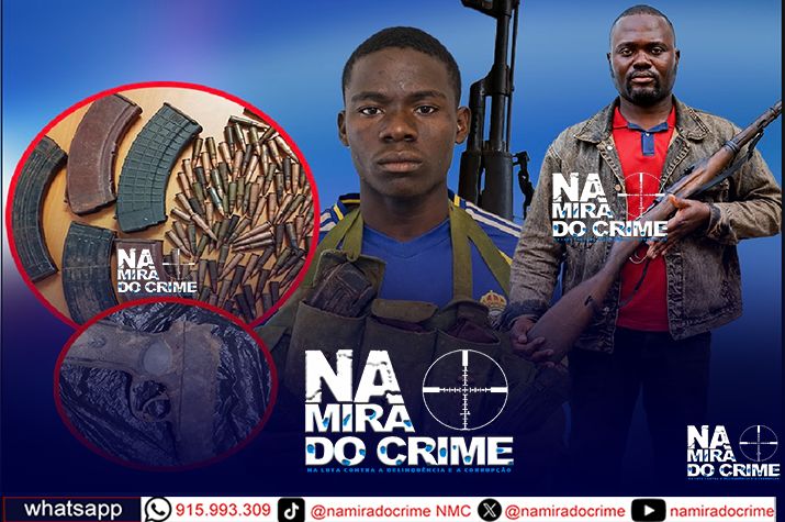 Jovem de 20 anos "arma" bandidos com AKM e seis carregadores com 107 munições pertença do seu pai das FAA
