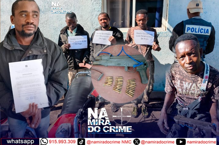Principal suspeito já havia sido condenado, em 2019 a 18 anos de prisão por homicídio: “Tchinguala” “Munguzá” e “Letra” detidos pela Polícia por envolvimento em roubos de motorizadas com recurso a arma de fogo na Matala