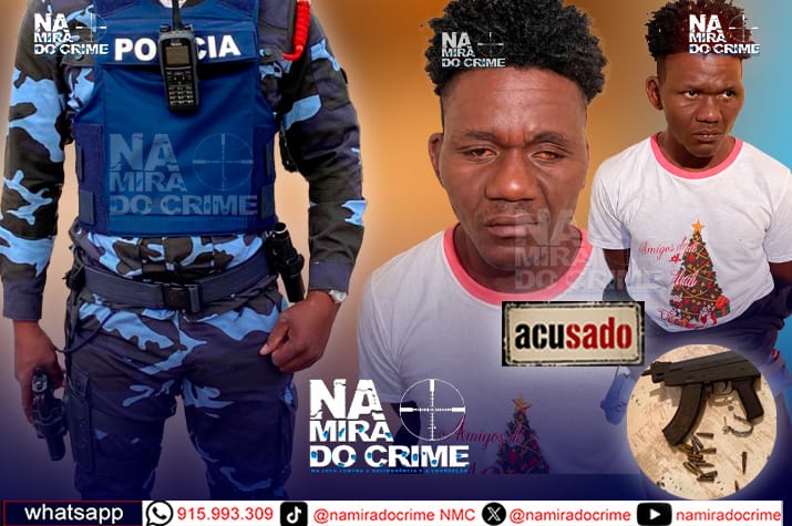 Durante assalto: Brigada Motorizada de Viana cerca bairro Sanzala e captura bandido que assaltou a casa de um subinspector da PNA com AKM