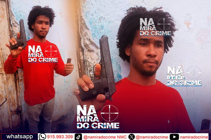 Posse ilegal: Cidadão detido na via pública em posse de uma arma de fogo com sete munições